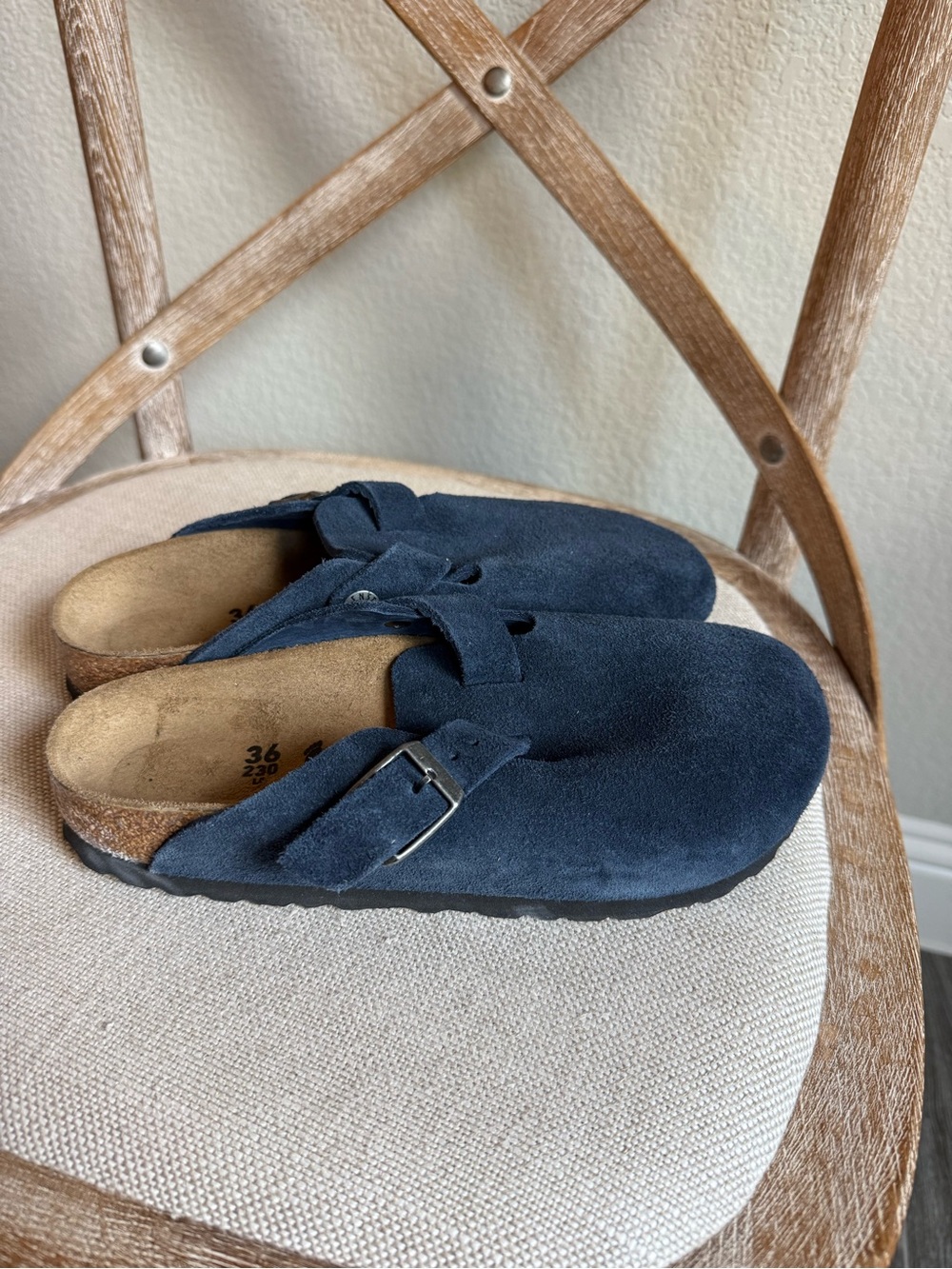 Birkenstock Boston suede clog new navy - Picture 4 of 6